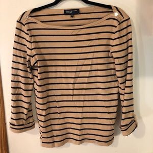 Jones New York Signature Striped 3/4 Sleeve Tee